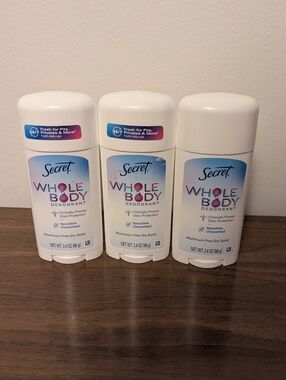 3 PK Secret Deodorant Whole-Body Sensitive Dry Solid  2.4 OZ Sensitive Unscented